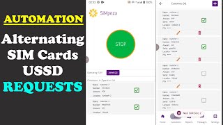 Alternating SIM cards in execution of ussd requests in sequence list in automator android app. USSD