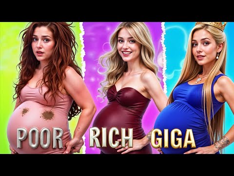 POOR vs RICH vs BROKE PREGNANT!😂Funny Pregnancy Struggles! Expensive vs Cheap Hacks for Parents!