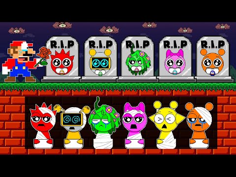 Mario R.I.P All Team Baby Sprunki... Please Wake Up | Game Animation