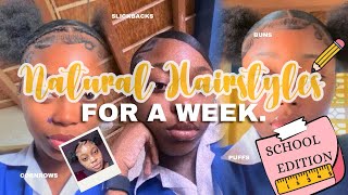 Natural Hairstyles for a Week: School Edition 💗| tonique