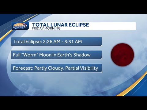 Will total lunar eclipse be seen from New Hampshire? If clouds clear...