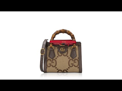 Gucci Jumbo GG Bamboo Diana Mini Tote Camel Ebony