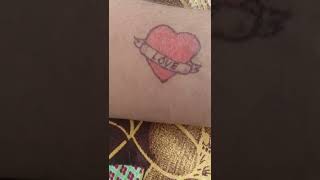 How to draw simple tattoo / New trick heart tattoo idea #Shorts