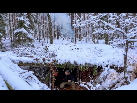 Winter Bushcraft! I've built five the best shelters for survival in a cold winter forest  ASMR