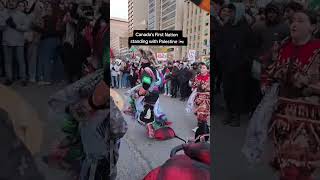 Canada Indigenous people showing solidarity with Palestine 🇵🇸. #freepalestine