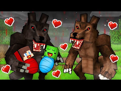 JJ and Mikey Were Adopted By WEREWOLF FAMILY in Minecraft! - Maizen