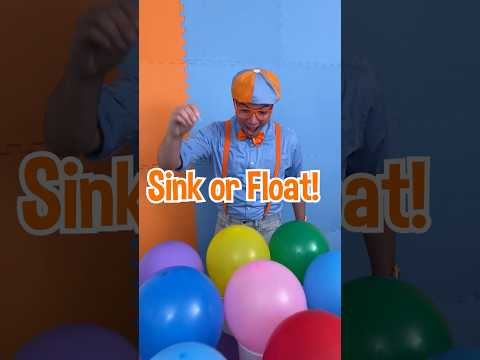 Pop the BALLOON! Sink or Float with Blippi's FRUIT Surprise! #blippi #shorts