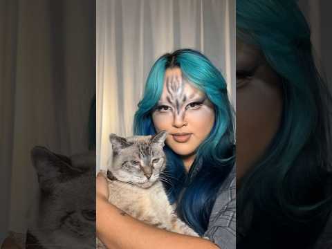 A video about my cat peach 🍑 #catmakeup #makeupinspo #makeupideas #creativemakeup #cutecat