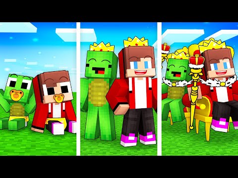 Mikey and JJ from BIRTH to OP KING in Minecraft (Maizen)