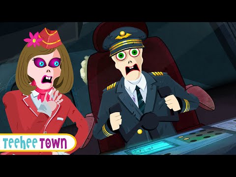 Five Skeletons Flying In The Airplane | Midnight Adventure | Spooky Rhymes for Teehee Town