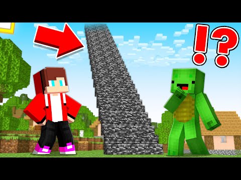 JJ And Mikey Found TALLEST BEDROCK STAIRS In Minecraft - Maizen