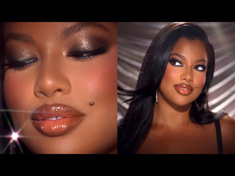 Glittery Smokey Eye + Warm Nude Lip Tutorial