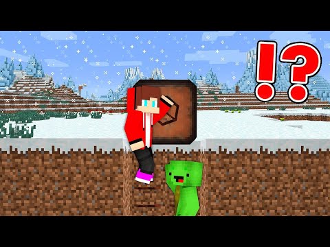 JJ and Mikey BUILD A Bunker In The Cold Winter In Minecraft - Maizen