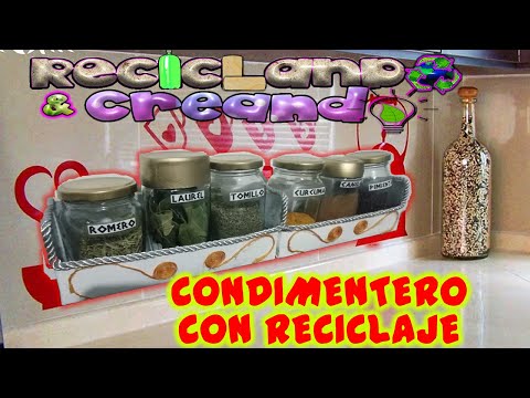 ORGANIZADOR DE ESPECIAS / CONDIMENTERO / REPISA DE COCINA RECICLADA / ORGANIZADOR DE CONDIMENTOS 🧂🍾