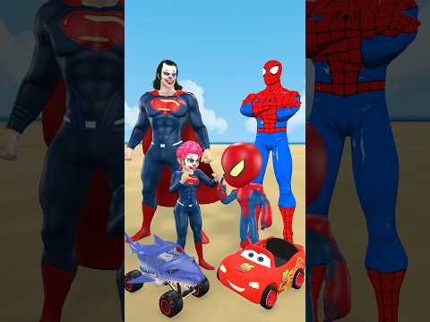 Spider-Man vs Superman Bad father with son toy friends | Marvel Toys #spiderman #superman #gta