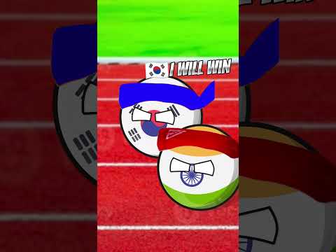 India🇮🇳 VS South Korea🇰🇷 Race 🤣😂#countryballs #race