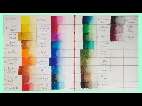 Swatching my Nevskaya Palitra, "Ladoga" Pan Watercolors