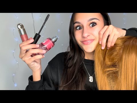 ASMR| Obsessed bestie gives you a 20+ minute makeover *hair,makeup,skincare,etc*