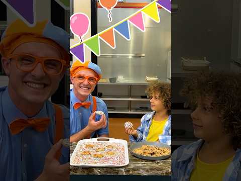 Let's Learn to Make Rainbow COOKIES🍪🌈! Baking with Blippi! #blippi #shorts