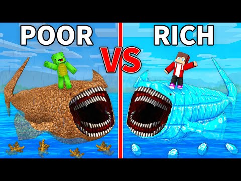 JJ's RICH BLOOP vs Mikey's POOR BLOOP Survive Battle in Minecraft - Maizen