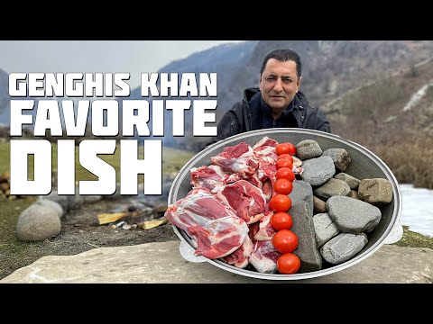 Emperor Genghis Khan's Favorite Dish! Meat Cooked on Stones