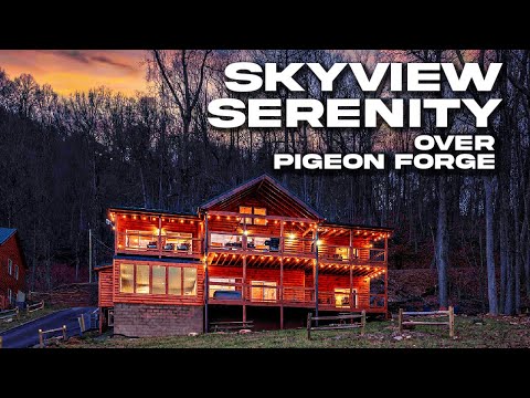 PIGEON FORGE CABIN TOUR |5Br/5Ba| Cabin Overlooking Pigeon Forge TN MAJESTY ON BLUFF MTN!