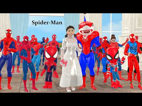 Siêu nhân nhện🔴Spider Man rescues Bride from Squid Game vs Joker vs Venom vs Dinosaur vs Godzilla