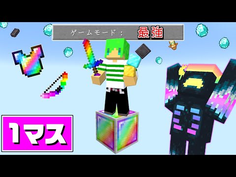 全てが最強になった1マスの世界でサバイバル！？【マインクラフト】