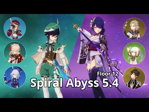 5.4 NEW ABYSS C4 Venti Freeze & C3 Raiden Shogun Agravatte Geo - Floor 12 (9 Stars) | Genshin Impact