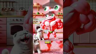 Cute cat sees frog turned into muscular lollipop 🍭😻