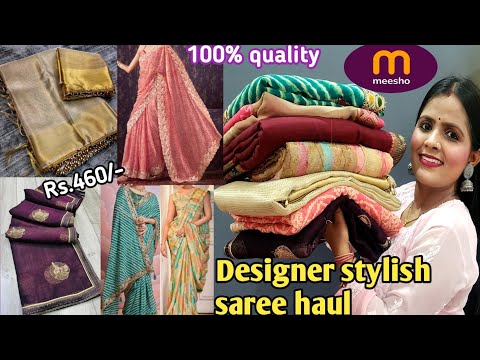 Meesho Most Viral Saree Haul Rs460 | Affordable Designer Party wear Sarees | Meesho Haul