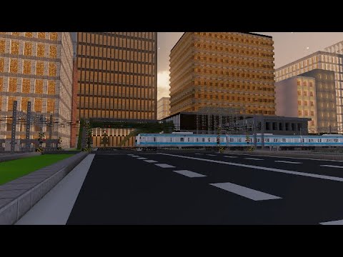 夜明けと始発電車　マイクラリアルトレインmod