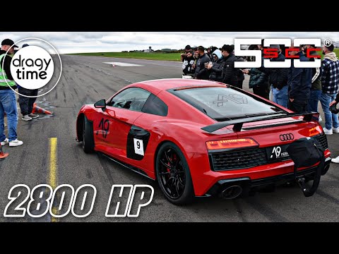 NEW HALF MILE EUROPE RECORD! 2800 HP Audi R8 V10 Performance Twin Turbo | 0-395 Km/h (245 mph)