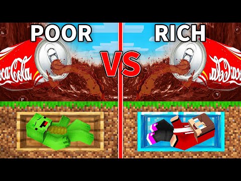 JJ and Mikey Buried Alive GRAVE vs COCA COLA Doomsday Battle in Minecraft - Maizen