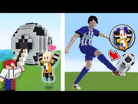 【ドッキリ】サッカーボールの家をプレゼントした後、蹴り飛ばしてみた【マイクラ・マインクラフト】