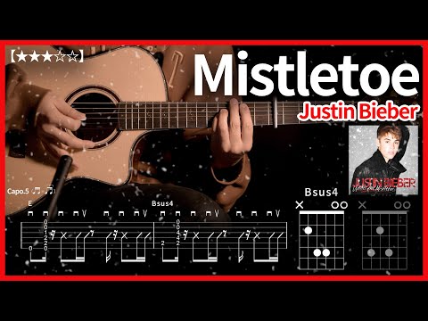 720.[캐롤송]Justin Bieber - Mistletoe 기타커버【★★★☆☆】 | Guitar tutorial |ギター 弾いてみた 【TAB譜】