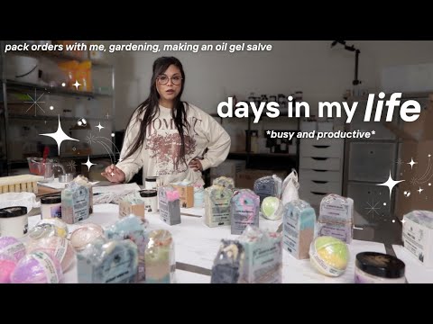 PRODUCTIVE VLOG: busy days in my life as a soap maker, making a gel oil salve, pack orders with me