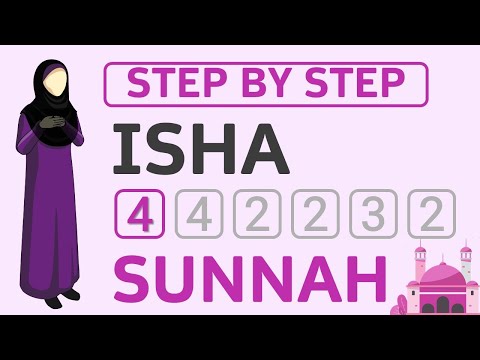 How to Pray - 4 Rakat Sunnah of Isha Salah - Step by Step for Beginners - Female Women Sunni Hanafi