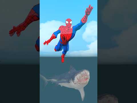 Spider-Man Sword Rescue Spider Girl at Sea from Venom Shark #spiderman #gta #sharkspider #marvel