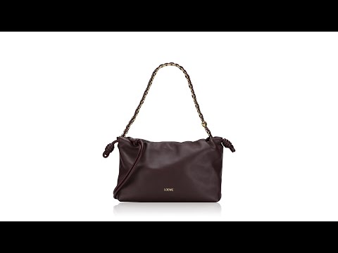 Loewe Mellow Nappa Donut Chain Flamenco Knot Clutch Dark Burgundy