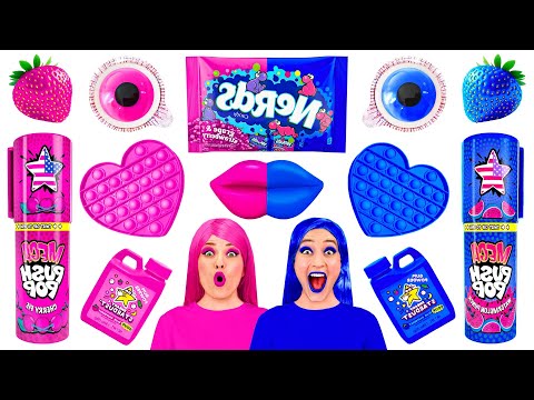 Pink Food vs Blue Food Color Challenge | Funny Moments by TeenTeam Challenge