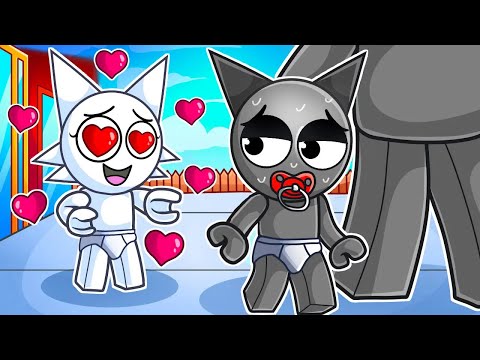 Baby Gray Has a CRAZY FAN GIRL in Roblox! (Sprunki)