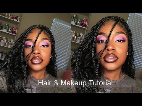 2 in 1 Makeup & Hair Tutorial | Ft. JALIZA tangleless boho braids