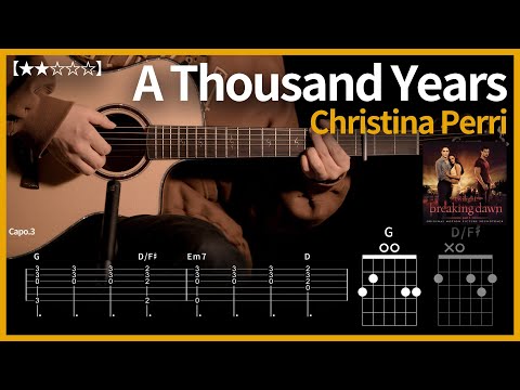 748.Christina Perri - A Thousand Years 기타커버【★★☆☆☆】 | Guitar tutorial |ギター 弾いてみた 【TAB譜】