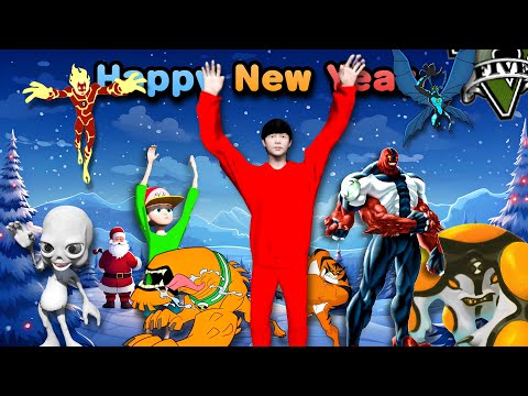 BEN 10 ဂြိုဟ်သားတွေနဲ့ Happy New Year ပွဲတော်ကျင်းပခဲ့တယ် | Happy New Year 2025 GTAV | SMART On Live