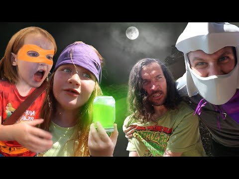 NiKO & ADLEY MUTANT NiNJA TURTLES!!  Saving Dad from Shredder! Niko's crazy 6th Birthday pizza party