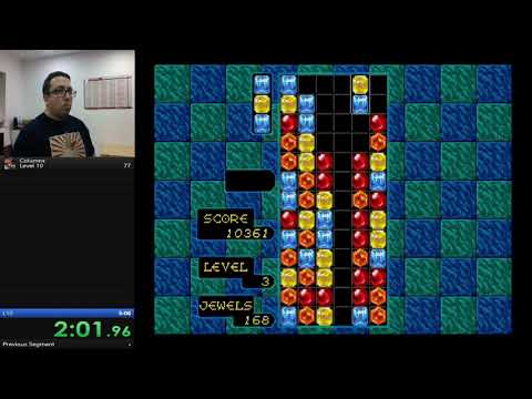 Columns on Sega Megadrive in 4:59 (race to level 10 - Novice)