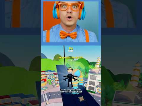 Spider-Blippi 🕷️ Goes Climbing in Roblox City!! #shorts #blippi