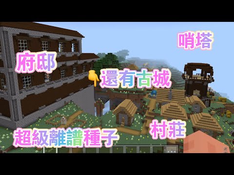 【minecraft 神級種子分享】10年麥塊老玩家也沒看過的誇張種子 哨塔 林地府邸 村莊 遠古城市 村莊 全部在一起｜飛看不可#minecraft