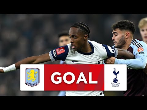 GOAL | Mathys Tel | Aston Villa 2-1 Tottenham Hotspur | Fourth Round | Emirates FA Cup 2024-25